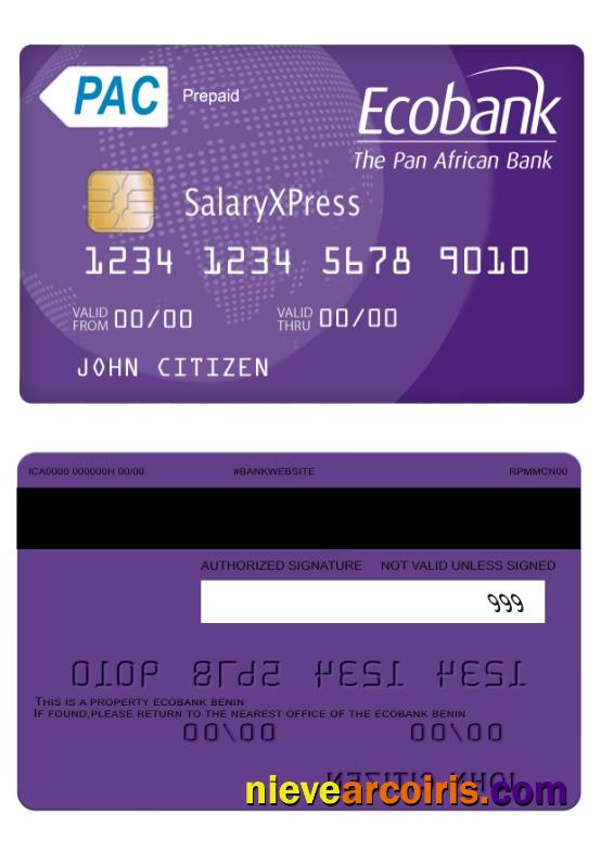 Benin Ecobank  salaryxpress prepaid card
